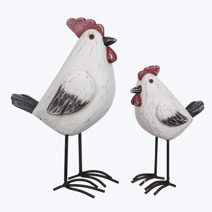 Wood Table Top Roosters