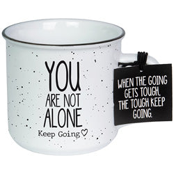 Keep Going Collection "Not Alone" Vintage Mug With Tag