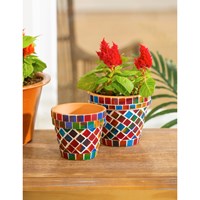 Colorful Mosaic Planter Set of 2