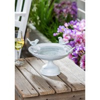 Perched Birds Metal Tabletop Bird bath