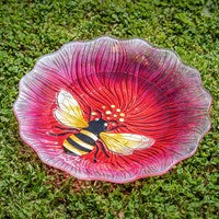 Bee 18'' Glass Birdbath