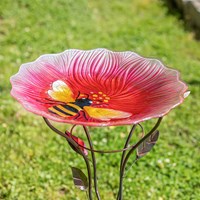 Bee 18'' Glass Birdbath