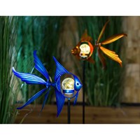 Solar Fish Staked Wind Spinner 38"H