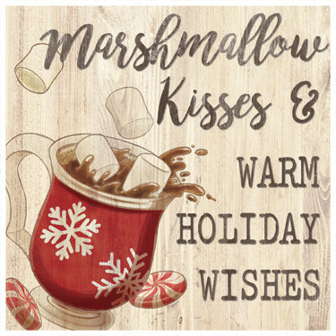 Wooden Marshmallow Kisses Plaque