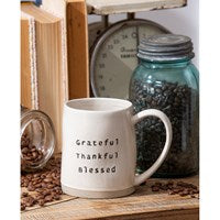Grateful, Thankful, Blessed 18 OZ Ceramic Mug