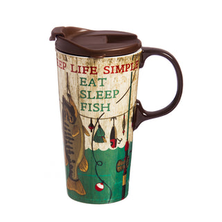Ceramic Travel Cup, 17 oz., Keep Life Simple
