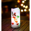 LED Snowman Pillar Table Decor with Projected Icons and USB Cord