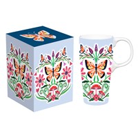Enjoy Life Butterfly 16 Oz. Ceramic Latte Cup W/Box