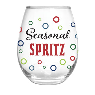 "Seasonal Spritz" 17 OZ Stemless Wine Glass w/Box,