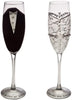 Bride And Groom Glass 6.4 oz Champagne Flutes