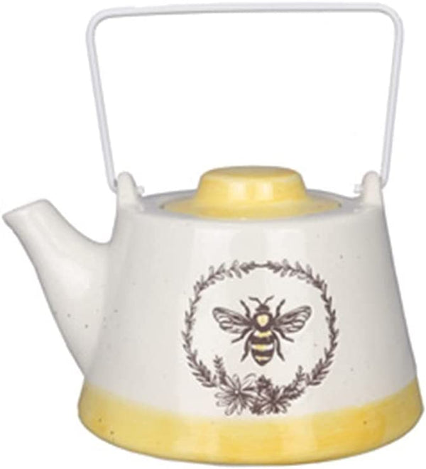 Ceramic Bee Teapot with Metal Handle