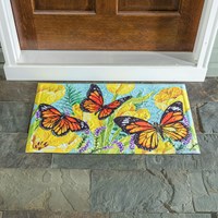 Tulip and Butterfly Embossed Floor Mat