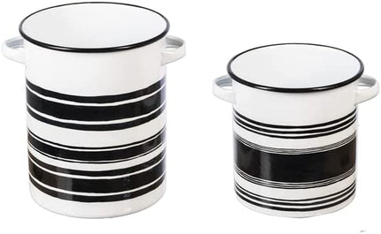 Black & White Enamel Containers