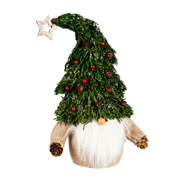 12" Gnome with Star Embellished Artificial Tree Hat -Table Décor