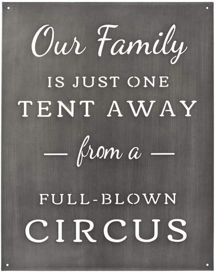 Laser Cut Our Family Full Blown Circus Wall Decor, 20-inch Height