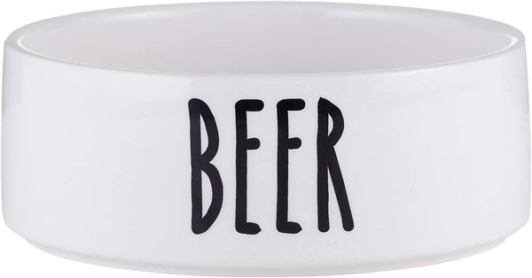 "Dinner" or "Beer" Printed Ceramic Pet Dish