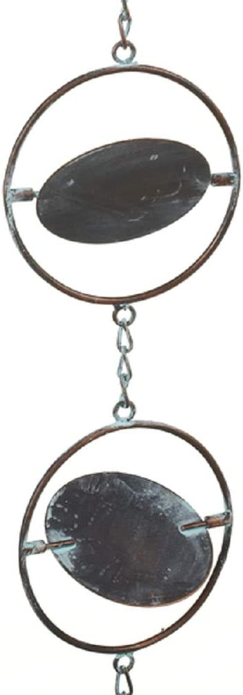 Faux Patina Disks Kinetic Rain Chain 64.5