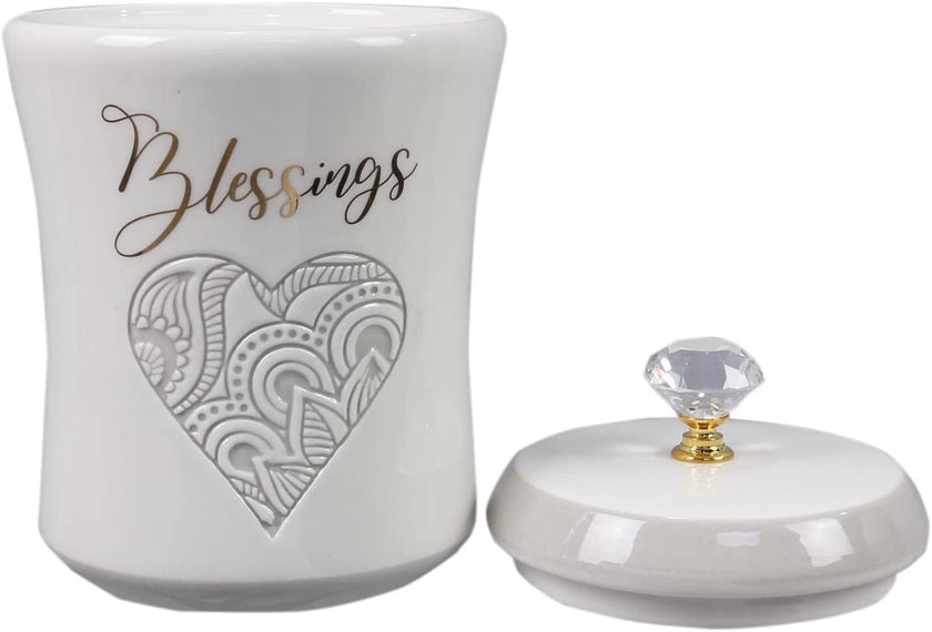 Wedding Blessing Jar, 40 Best Wishes Cards in Organza Bag