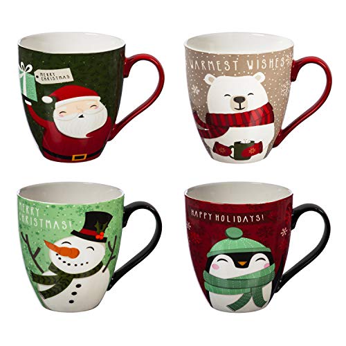 Assorted Ceramic Christmas 17 oz. Mugs
