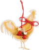 Wooden Farm life Ornaments, Set of 3: Rooster/ Pig/ Cow
