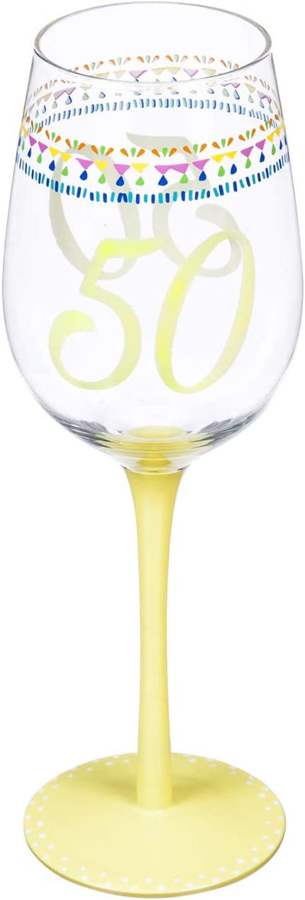 50th Birthday Color Changing Wine Glass - 3 x 3 x 10 Inches