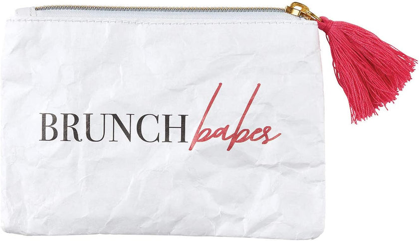 Lili + Delilah Waterproof Coin Purse with Tassel Pull, 5.75 x 4-Inches, Brunch Babes