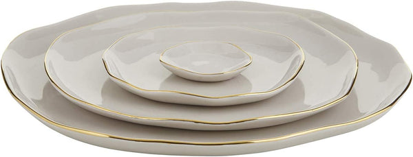Creative Brands Table Sugar Ceramic Dinner Plate, Large, Gray