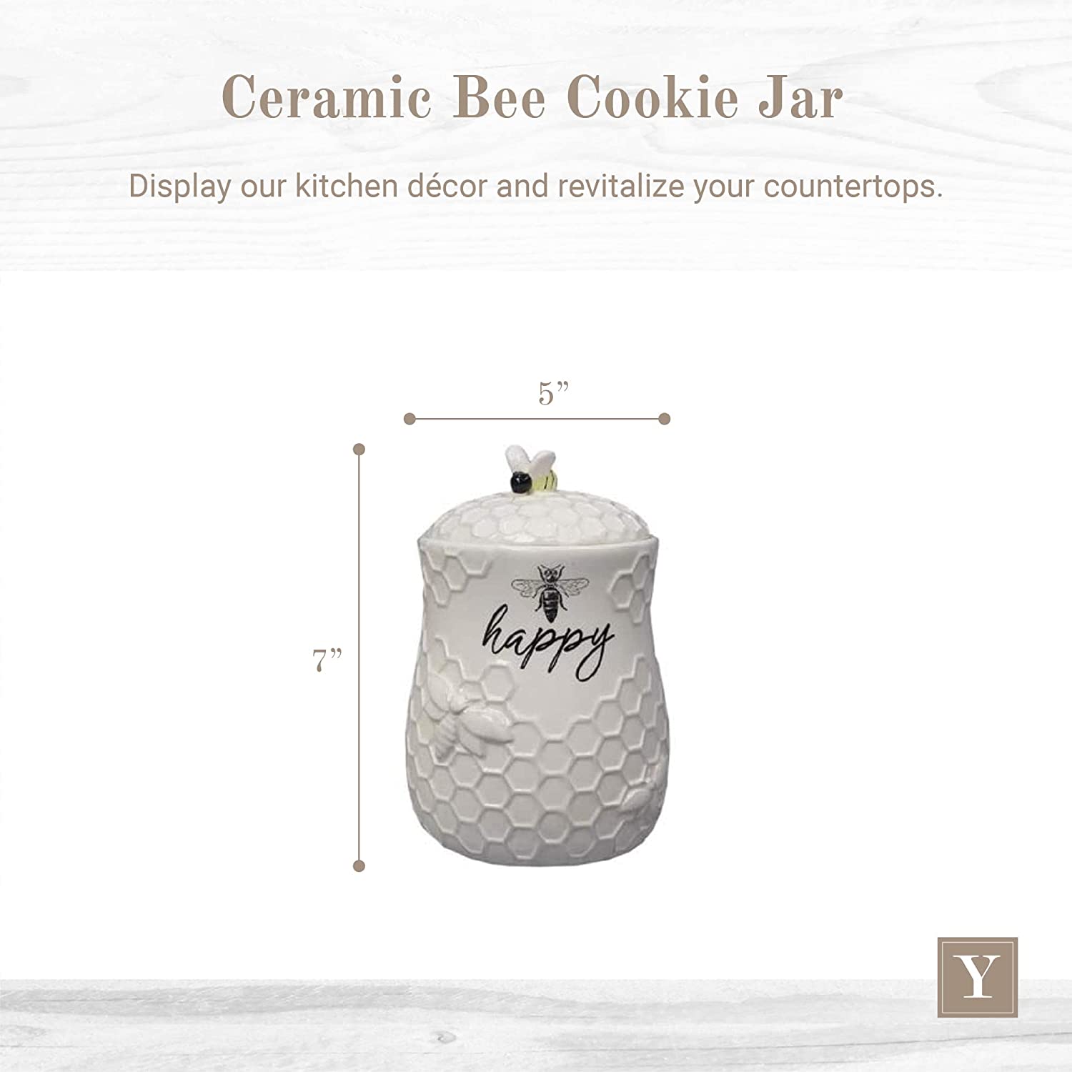 Ceramic Bee Cookie Jar- 5