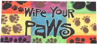 "Wipe Your Paws" Colorful Sassafras Switch Mat