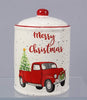 Merry Christmas Ceramic Jar with Red Truck