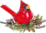 Sitting Evergreen Cardinal Figurine