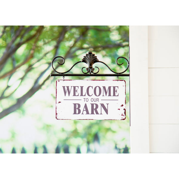 Welcome to Our Barn, Outdoor Metal Hanging Sign