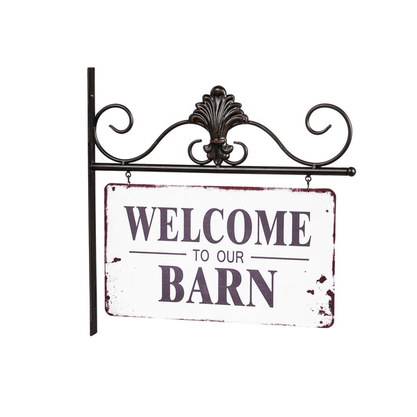 Welcome to Our Barn, Outdoor Metal Hanging Sign