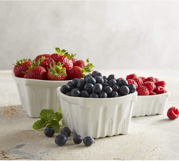 Porcelain Berry Basket, Small, White