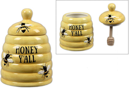 Honey Pot W/Wooden Dipper