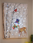 Christmas Joyful Snowman LED Canvas Wall Décor
