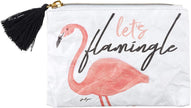 Lili + Delilah Waterproof Coin Purse with Tassel Pull, 5.75 x 4-Inches, Flamingle
