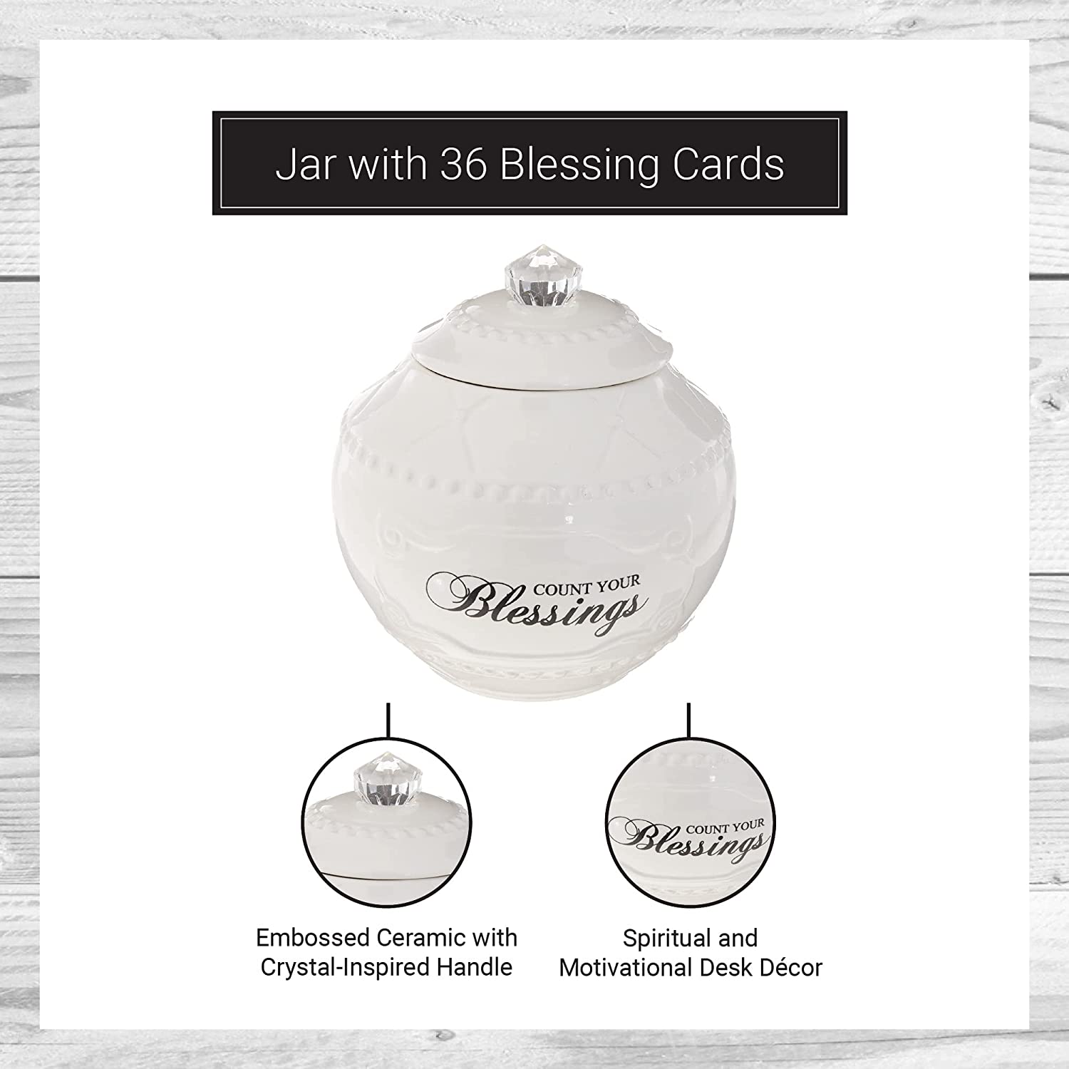 Ceramic Blessing Jar with Blessing Cards