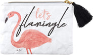 Lili + Delilah Waterproof Coin Purse with Tassel Pull, 5.75 x 4-Inches, Flamingle