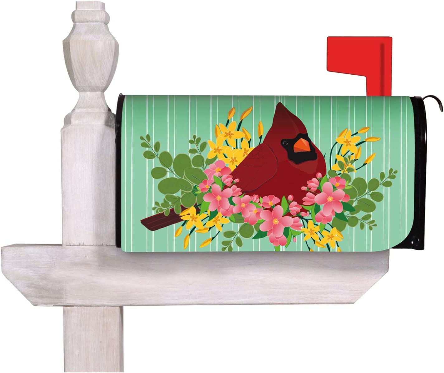 Spring Floral Cardinal Mailbox