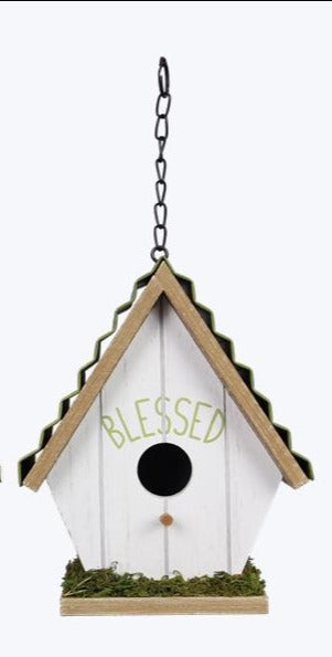 Wood Bird House With Tin Roof