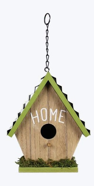 Wood Bird House With Tin Roof