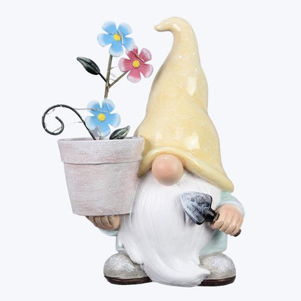 Resin Gnome with Solar Fairy Lights
