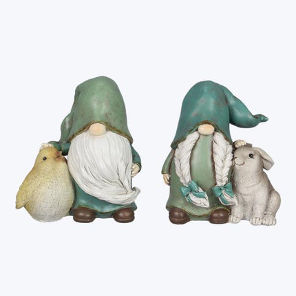 Resin Gnome with Friend Figurine