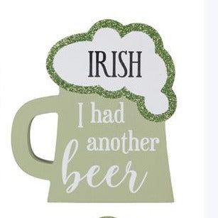 Wooden Beer Mug Shaped St. Patrick's Day Tabletop Sign