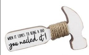 Wood Hammer Shaped Father's Day Table Decor