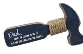 Wood Hammer Shaped Father's Day Table Decor