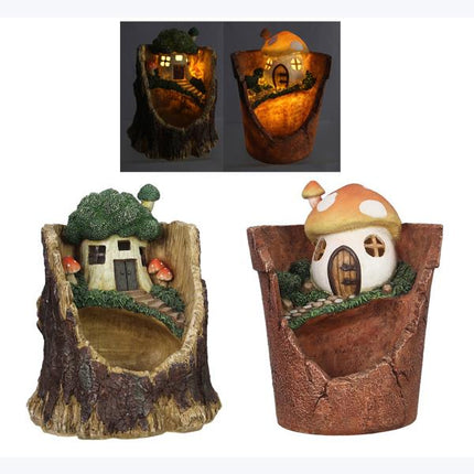 LED Resin Decorative Gnome House