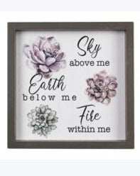 Wood Framed Zen Garden Tabletop Wall Sign