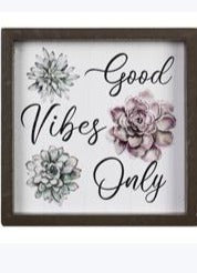 Wood Framed Zen Garden Tabletop Wall Sign